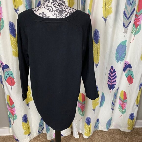 Alfani blue/green geometric mixed media 3/4 sleeve sweater. size medium - Picture 8 of 10